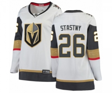Women Vegas Golden Knights #26 Paul Stastny Authentic White Away Fanatics Branded Breakaway NHL Jersey