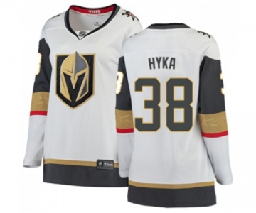 Women Vegas Golden Knights #38 Tomas Hyka Authentic White Away Fanatics Branded Breakaway NHL Jersey