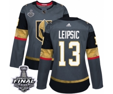 Women's Adidas Vegas Golden Knights #13 Brendan Leipsic Authentic Gray Home 2018 Stanley Cup Final NHL Jersey
