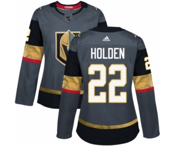 Women's Adidas Vegas Golden Knights #22 Nick Holden Authentic Gray Home NHL Jersey