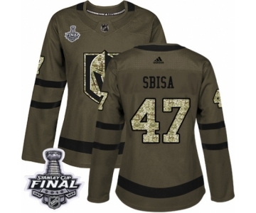Women's Adidas Vegas Golden Knights #47 Luca Sbisa Authentic Green Salute to Service 2018 Stanley Cup Final NHL Jersey