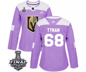 Women's Adidas Vegas Golden Knights #68 T.J. Tynan Authentic Purple Fights Cancer Practice 2018 Stanley Cup Final NHL Jersey