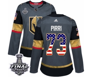 Women's Adidas Vegas Golden Knights #73 Brandon Pirri Authentic Gray USA Flag Fashion 2018 Stanley Cup Final NHL Jersey