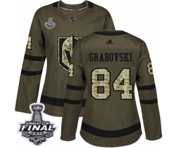 Women's Adidas Vegas Golden Knights #84 Mikhail Grabovski Authentic Green Salute to Service 2018 Stanley Cup Final NHL Jersey