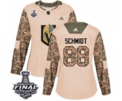 Women's Adidas Vegas Golden Knights #88 Nate Schmidt Authentic Camo Veterans Day Practice 2018 Stanley Cup Final NHL Jersey