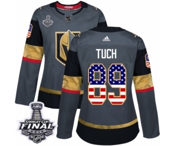 Women's Adidas Vegas Golden Knights #89 Alex Tuch Authentic Gray USA Flag Fashion 2018 Stanley Cup Final NHL Jersey