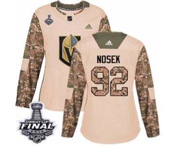 Women's Adidas Vegas Golden Knights #92 Tomas Nosek Authentic Camo Veterans Day Practice 2018 Stanley Cup Final NHL Jersey