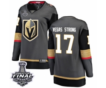 Women's Vegas Golden Knights #17 Vegas Strong Authentic Black Home Fanatics Branded Breakaway 2018 Stanley Cup Final NHL Jersey