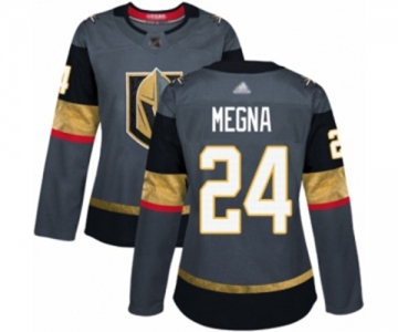 Women's Vegas Golden Knights #24 Jaycob Megna Authentic Gray Home Hockey Jersey