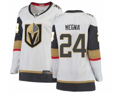 Women's Vegas Golden Knights #24 Jaycob Megna Authentic White Away Fanatics Branded Breakaway Hockey Jersey