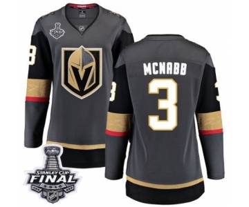 Women's Vegas Golden Knights #3 Brayden McNabb Authentic Black Home Fanatics Branded Breakaway 2018 Stanley Cup Final NHL Jersey