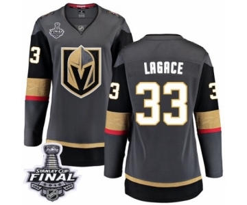 Women's Vegas Golden Knights #33 Maxime Lagace Authentic Black Home Fanatics Branded Breakaway 2018 Stanley Cup Final NHL Jersey