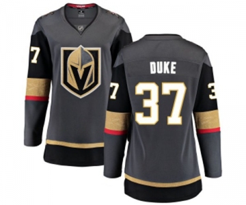 Women's Vegas Golden Knights #37 Reid Duke Authentic Black Home Fanatics Branded Breakaway NHL Jersey