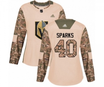 Women's Vegas Golden Knights #40 Garret Sparks Authentic Camo Veterans Day Practice Hockey Jersey