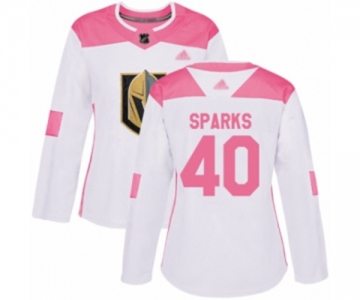 Women's Vegas Golden Knights #40 Garret Sparks Authentic White Pink Fashion Hockey Jersey