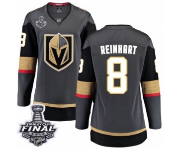 Women's Vegas Golden Knights #8 Griffin Reinhart Authentic Black Home Fanatics Branded Breakaway 2018 Stanley Cup Final NHL Jersey