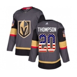 Youth Adidas Vegas Golden Knights #20 Paul Thompson Authentic Gray USA Flag Fashion NHL Jersey