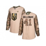 Youth Adidas Vegas Golden Knights #41 Pierre-Edouard Bellemare Authentic Camo Veterans Day Practice NHL Jersey