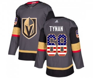 Youth Adidas Vegas Golden Knights #68 T.J. Tynan Authentic Gray USA Flag Fashion NHL Jersey