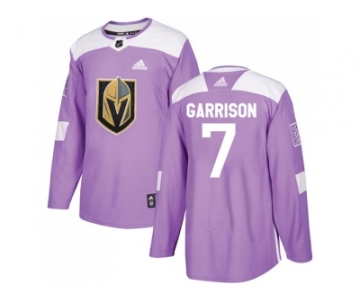 Youth Adidas Vegas Golden Knightss #7 Jason Garrison Purple Authentic Fights Cancer Stitched NHL Jersey