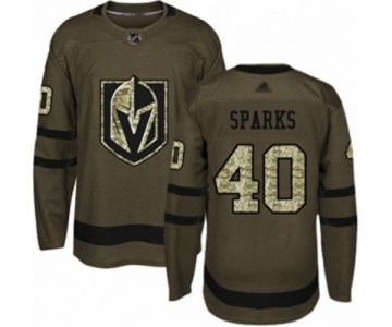 Youth Vegas Golden Knights #40 Garret Sparks Authentic Green Salute to Service Hockey Jersey
