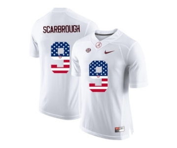 2016 US Flag Fashion Alabama Crimson Tide Bo Scarbrough #9 College Football Limited Jersey - White