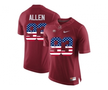 2016 US Flag Fashion Alabama Crimson Tide Jonathan Allen #93 College Football Limited Jersey - Crimson