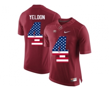 2016 US Flag Fashion Alabama Crimson Tide T.J Yeldon #4 College Football Diamond Quest Jerseys - Crimson