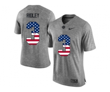 2016 US Flag Fashion Heather Gray Alabama Crimson Tide Calvin Ridley #3 College Football Limited Jersey - Gridiron Gray