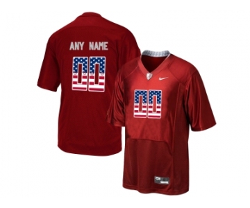 2016 US Flag Fashion Men's Alabama Crimson Tide Customized College Football Pro Combat Jersey - Crimson