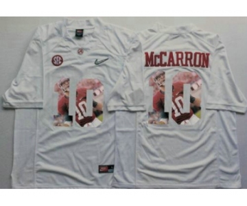 Alabama Crimson Tide #10 AJ McCarron White Player Fashion Stitched NCAA Jersey