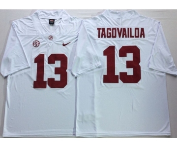Alabama Crimson Tide #13 Tua Tagovailoa White Nike College Football Jersey