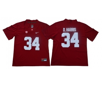 Alabama Crimson Tide #34 Damien Harris Red Nike College Football Jersey
