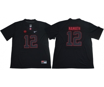 Crimson Tide #12 Joe Namath Blackout Limited Stitched NCAA Jersey