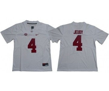 Crimson Tide #4 Jerry Jeudy White Limited Stitched NCAA Jersey