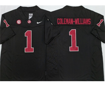 Men's Alabama Crimson Tide #1 Ryan Alexander Coleman-Williams Jr Black 2026 F.U.S.E Stitched Football Jersey