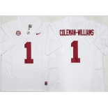 Men's Alabama Crimson Tide #1 Ryan Alexander Coleman-Williams Jr White 2026 F.U.S.E Stitched Football Jersey Men's Alabama Crimson Tide #1 Ryan Alexander Coleman-Williams Jr White 2026 F.U.S.E Stitched Football Jersey