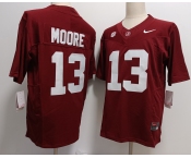 Men's Alabama Crimson Tide #13 Malachi Moore Red FUSE College Stitched Jersey