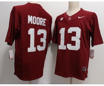 Men's Alabama Crimson Tide #13 Malachi Moore Red FUSE College Stitched Jersey