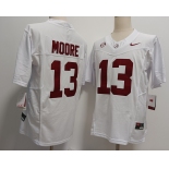 Men's Alabama Crimson Tide #13 Malachi Moore White FUSE College Stitched Jersey