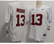 Men's Alabama Crimson Tide #13 Malachi Moore White FUSE College Stitched Jersey