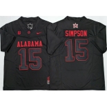 Men's Alabama Crimson Tide #15 Ty Simpson Black F.U.S.E Stitched Football Jersey