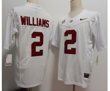 Men's Alabama Crimson Tide #2 Ryan Williams White FUSE College Stitched Jersey
