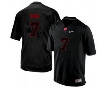 Men's Alabama Crimson Tide #7 Trevon Diggs Black Lights Out College Football Jersey