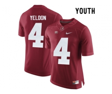 2015 Youth Alabama Crimson Tide T.J Yeldon #4 College Football Diamond Quest Jerseys - Crimson