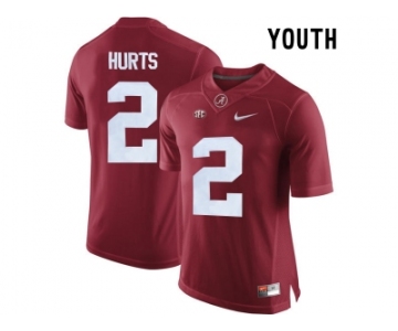 2016 Youth Alabama Crimson Tide Jalen Hurts #2 College Football Limited Jerseys - Crimson