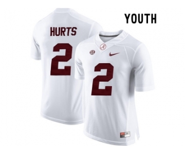 2016 Youth Alabama Crimson Tide Jalen Hurts #2 College Football Limited Jerseys - White