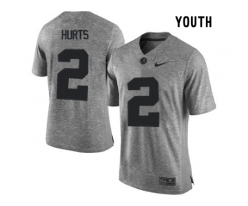 2016 Youth Heather Gray Alabama Crimson Tide Jalen Hurts #2 College Football Limited Jerseys - Gridiron Gray