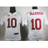 Alabama Crimson Tide #10 A.J. McCarron White Kids Jersey
