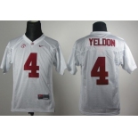 Alabama Crimson Tide #4 T.J Yeldon White Kids Jersey